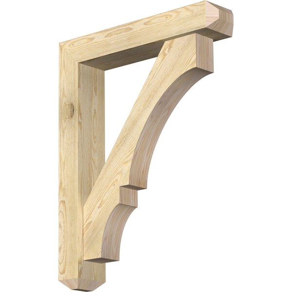 Ekena Millwork Balboa Craftsman Rough Sawn Bracket w/ Offset Brace, Douglas Fir, 6"W x 30"D x 38"H BKT0604X30X38BOA04RDF - main